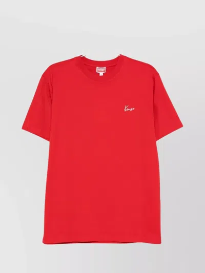 Kenzo Crew Neck Graphic Print T-shirt In Red