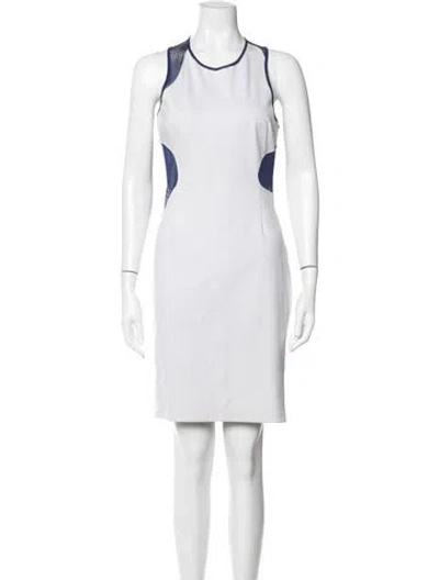 Pre-owned Kenzo Crew Neck Knee-length Dress In Blue/white