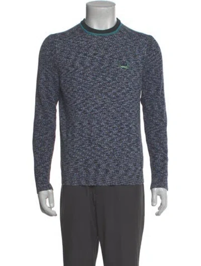 Pre-owned Kenzo Crew Neck Long Sleeve Pullover In Blue