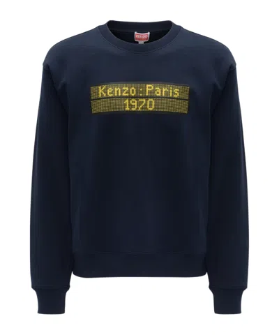 Kenzo Crew Neck Long Sleeve Sweatshirt In Blue