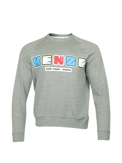 Pre-owned Kenzo Crew-neck Long-sleeve Sweatshirt In Gray