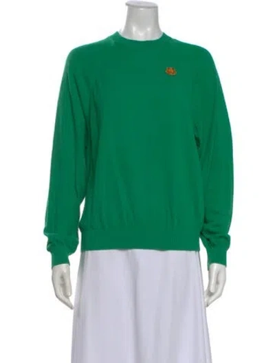 Pre-owned Kenzo Crew Neck Long Sleeve Sweatshirt In Green