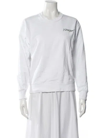 Pre-owned Kenzo Crew Neck Long Sleeve Sweatshirt In White