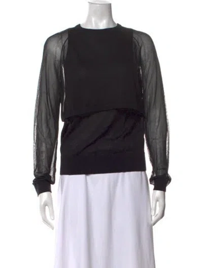 Pre-owned Kenzo Crew Neck Long Sleeve Top In Black