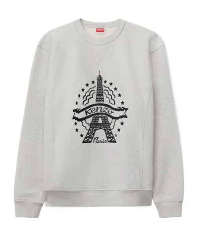 Kenzo Crew Neck Long-sleeved Sweatshirt In White