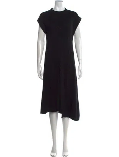 Pre-owned Kenzo Crew Neck Midi Length Dress In Black
