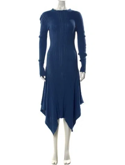 Pre-owned Kenzo Crew Neck Midi Length Dress In Blue