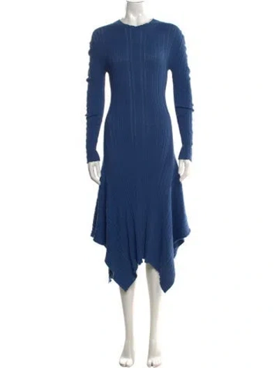 Pre-owned Kenzo Crew Neck Midi Length Dress In Blue