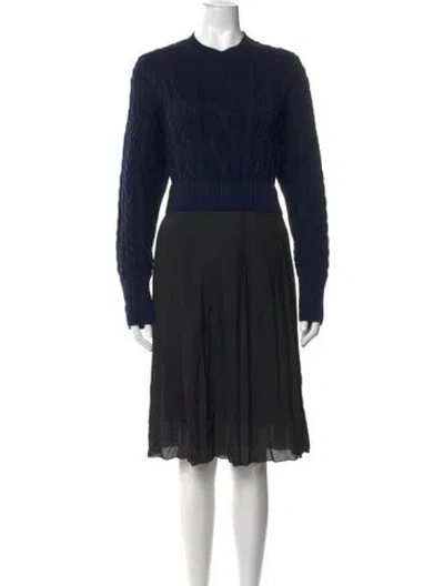 Pre-owned Kenzo Crew Neck Midi Length Dress In Blue