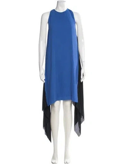 Pre-owned Kenzo Crew Neck Midi Length Dress In Blue