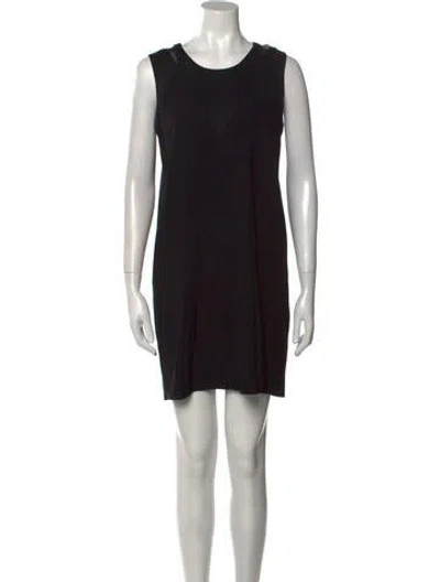 Pre-owned Kenzo Crew Neck Mini Dress In Black