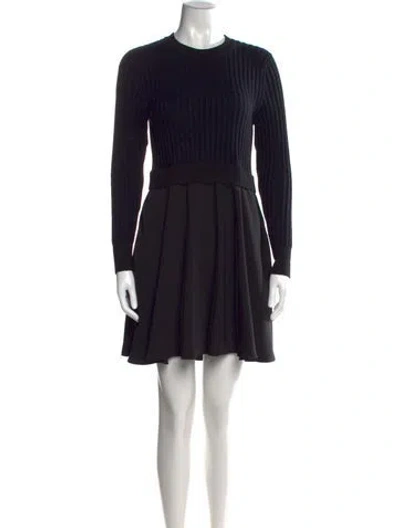 Pre-owned Kenzo Crew Neck Mini Dress In Black