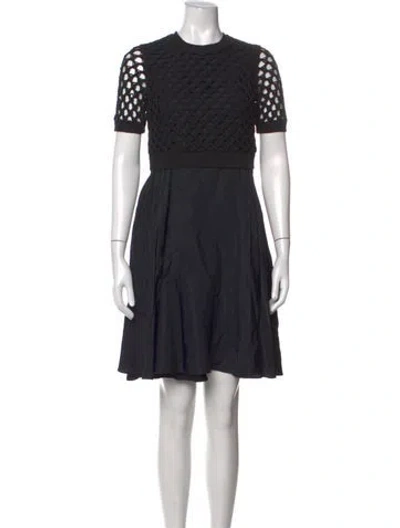 Pre-owned Kenzo Crew Neck Mini Dress In Black