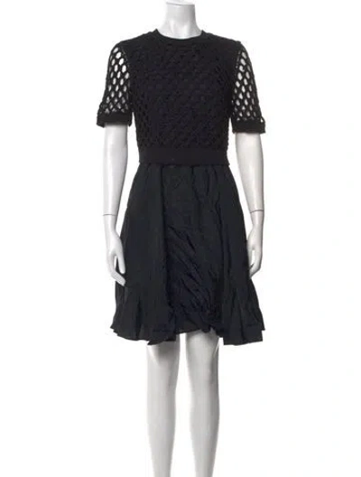 Pre-owned Kenzo Crew Neck Mini Dress In Black