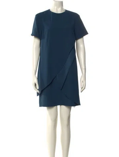 Pre-owned Kenzo Crew Neck Mini Dress In Blue