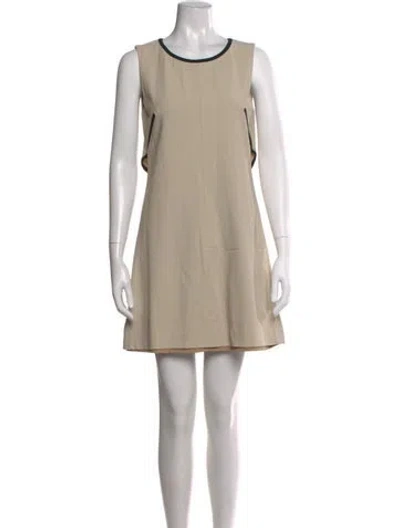 Pre-owned Kenzo Crew Neck Mini Dress In Brown