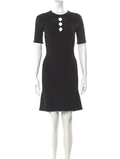 Pre-owned Kenzo Crew Neck Mini Dress In Gray