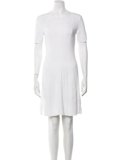 Pre-owned Kenzo Crew Neck Mini Dress In White