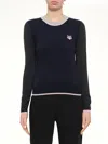 Kenzo Tiger-patch Sweater In Blue