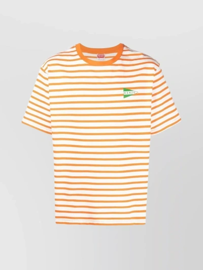 Kenzo Crew Neck Striped T-shirt In White