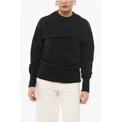 Kenzo Logo-embroidered Crew Neck Sweatshirt In Black