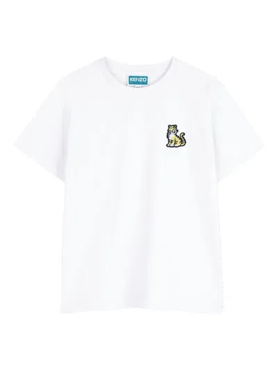 Kenzo Kids' Crew-neck T-shirt In White