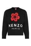Kenzo Logo Printed Crewneck Sweatshirt In Black
