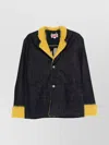 Kenzo Crewneck Jacket With Notched Lapels And Pockets In Black