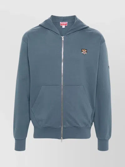 Kenzo Lucky Tiger Zip-up Hoodie In Blau