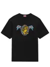 Kenzo Crewneck With Printed Front Panel In Nero