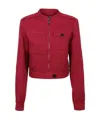 Kenzo Cropped Denim Jacket In Red