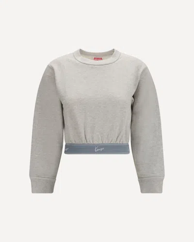 Kenzo Cropped Sweatshirt In Grey