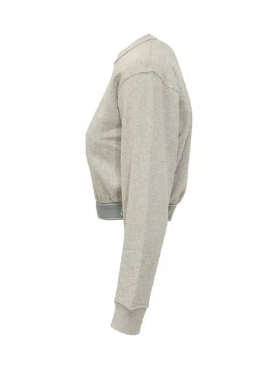 Kenzo Cropped Sweatshirt In Pale Grey