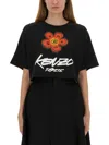 Kenzo Cropped T-shirt "futura" In Black