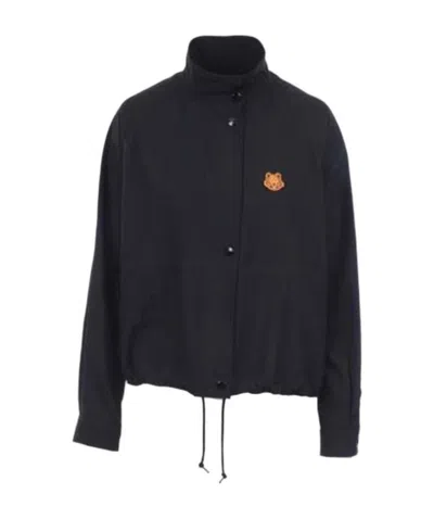 Kenzo Cropped Tiger Patch Jacket In Black