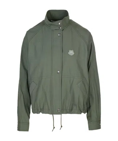 Kenzo Cropped Tiger Patch Jacket In Green