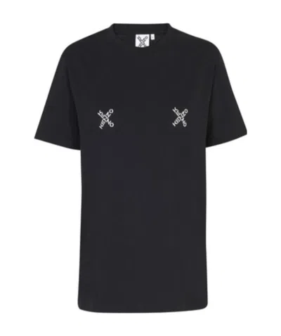Kenzo Cross Logo-print T-shirt In Black
