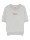 Kenzo Crystal-embellished Short-sleeved Top In Gray