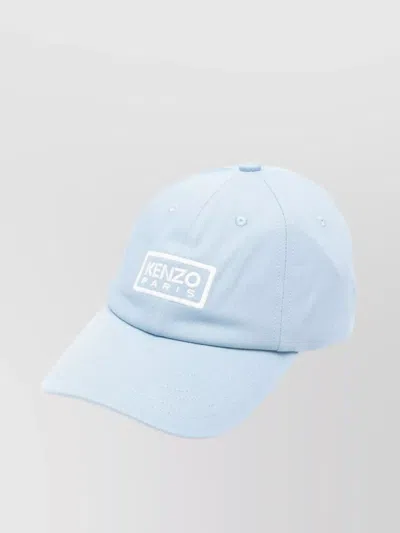 Kenzo Curved Peak Eyelet Detailing Hat In Blue