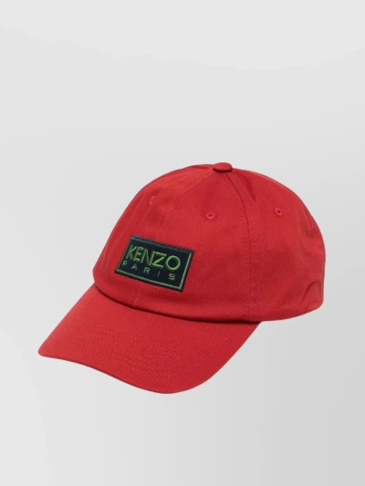 Kenzo Curved Peak Six-panel Hat In Red