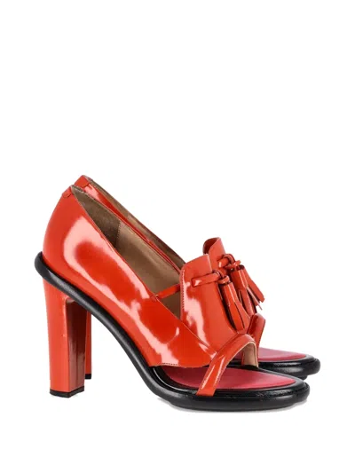 Pre-owned Kenzo Cut-out Tassel-detail Leather Pumps In Orange