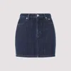 Kenzo Blue Dark Stripped Jacquard Cotton Mini Skirt In Blue
