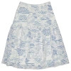 Kenzo Dark Blue Wave Mermaid Print A-line Skirt In Dark Blue