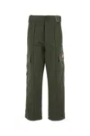 Kenzo Cargo Pant Cotton Wide Leg In Dark Green