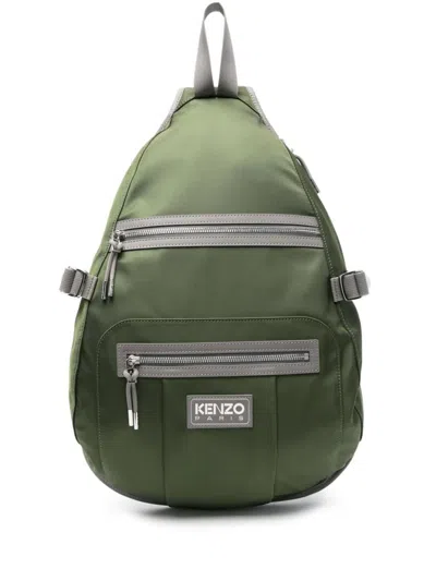 Kenzo Utility Backpack Adjustable Straps In Dark Khaki