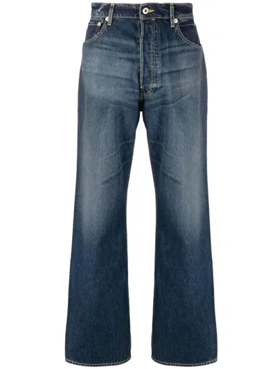 Kenzo Dark Stone Suisen Relaxed Jean Clothing In Blue