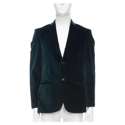 Pre-owned Kenzo Dark Teal Cotton Velvet Plus Fit Single Breasted Blazer It48 M In Green