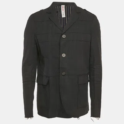 Pre-owned Kenzo Défilé Black Cotton Regular Fit Blazer Xl