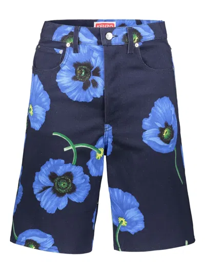 Kenzo Denim Bermuda Shorts In Blue