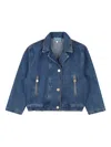 Kenzo Denim Cropped Jacket In Blue